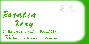 rozalia kery business card